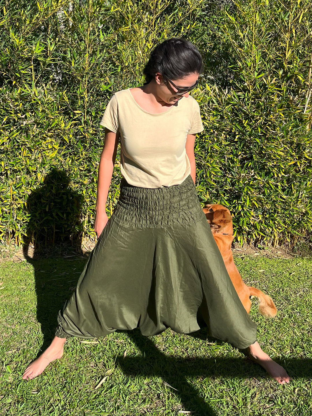 Boho Vana Verde - Pantsforlove Pantalones anchos, pantalones yoga