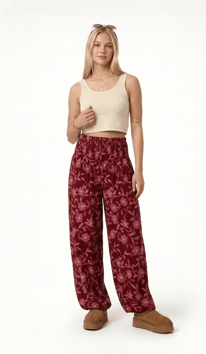 Harem Silvestre Rojo - Pantsforlove Pantalones anchos, pantalones yoga