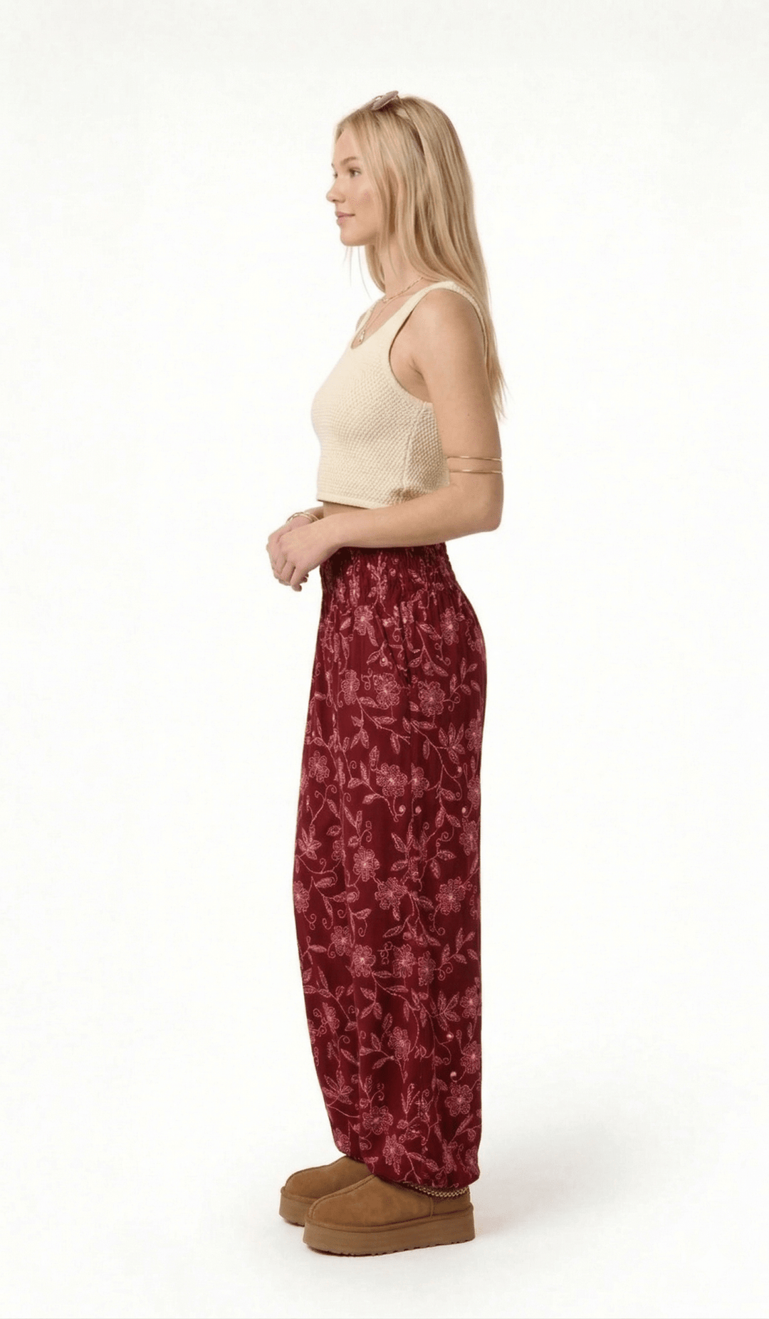 Harem Silvestre Rojo - Pantsforlove Pantalones anchos, pantalones yoga