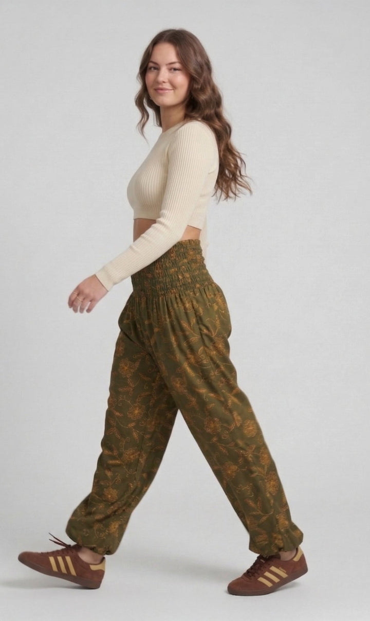 Harem Silvestre Verde - Pantsforlove Pantalones anchos, pantalones yoga