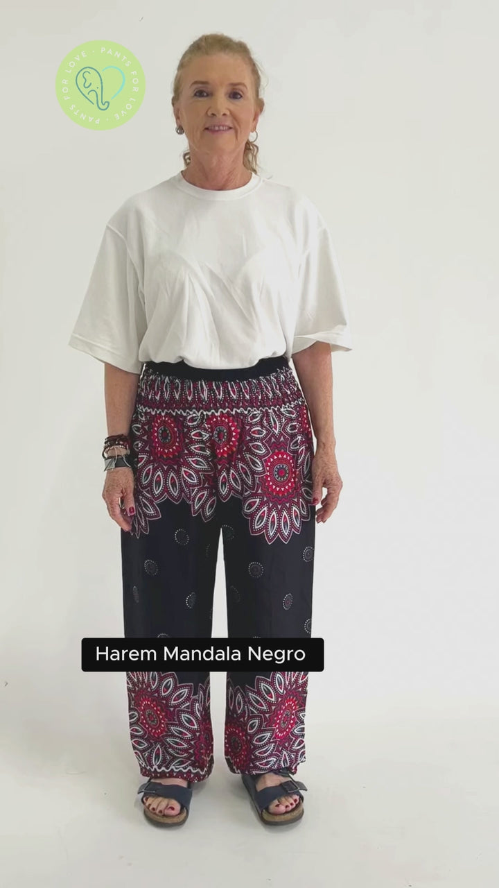 Pantalón Harem Mandala Negro