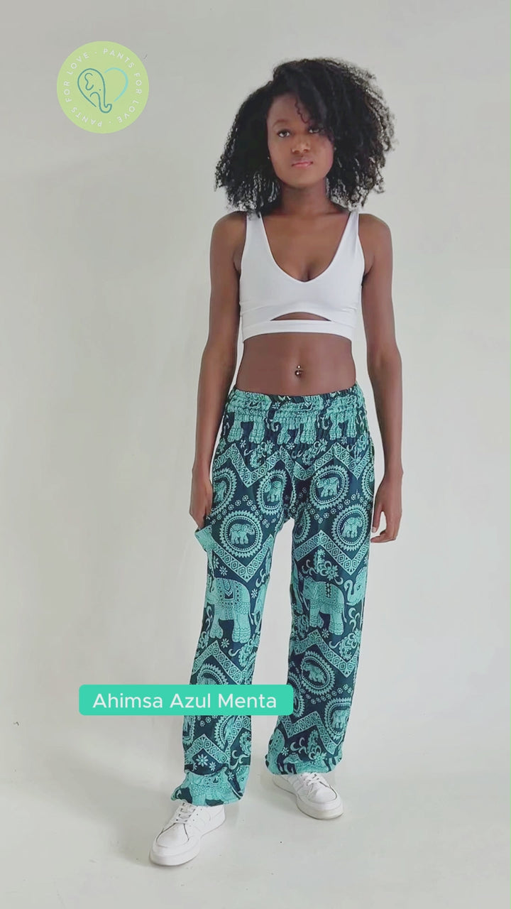Pantalon Ahimsa Azul Menta