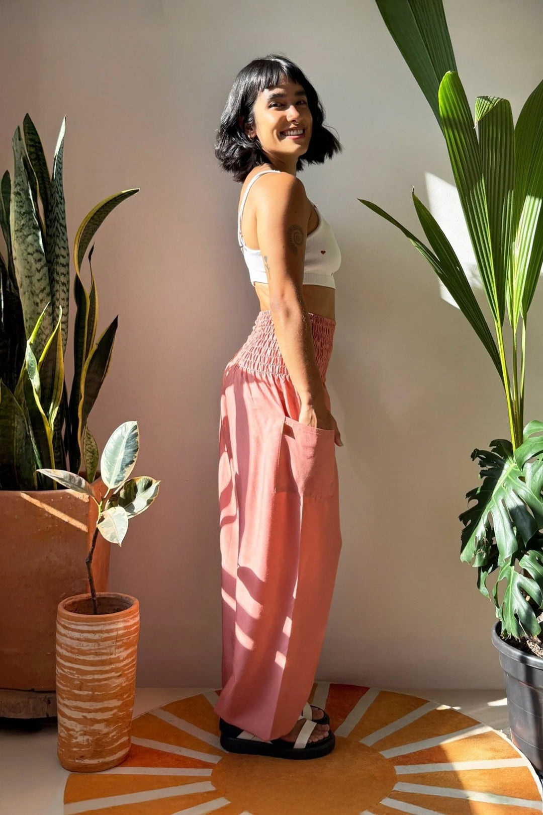 Vana Old Rose - Pantsforlove Pantalones anchos, pantalones yoga