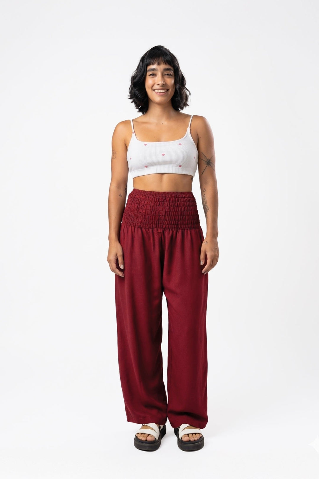 Vana Rojo Burgundy - Pantsforlove Pantalones anchos, pantalones yoga