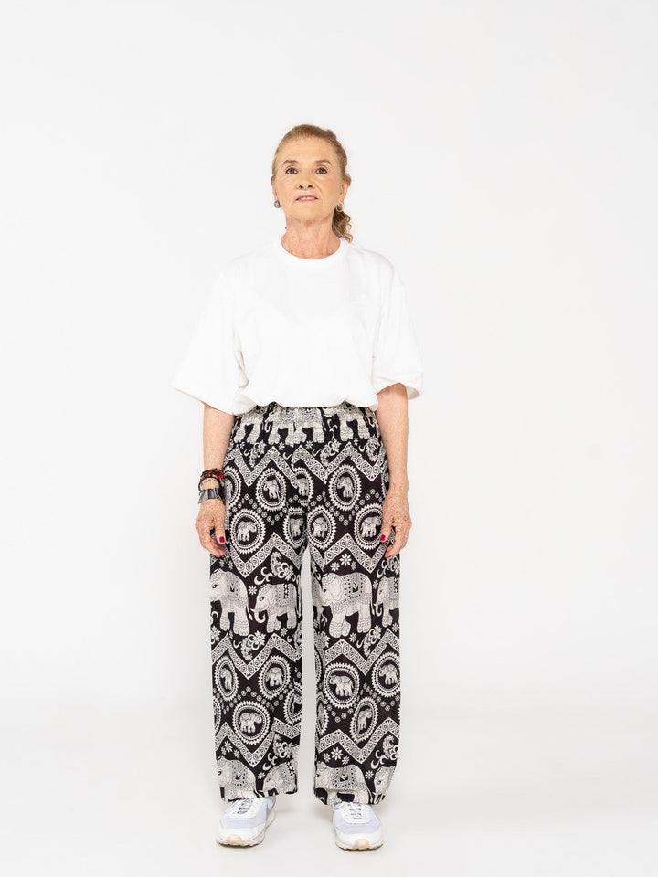 Ahimsa Negro - Pantsforlove Pantalones anchos, pantalones yoga