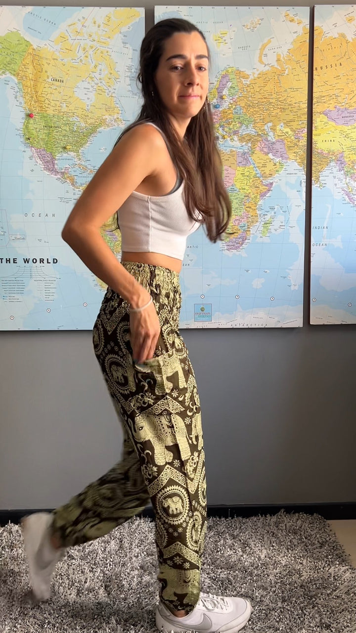 Ahimsa Verde Naturaleza - Pantsforlove Pantalones anchos, pantalones yoga