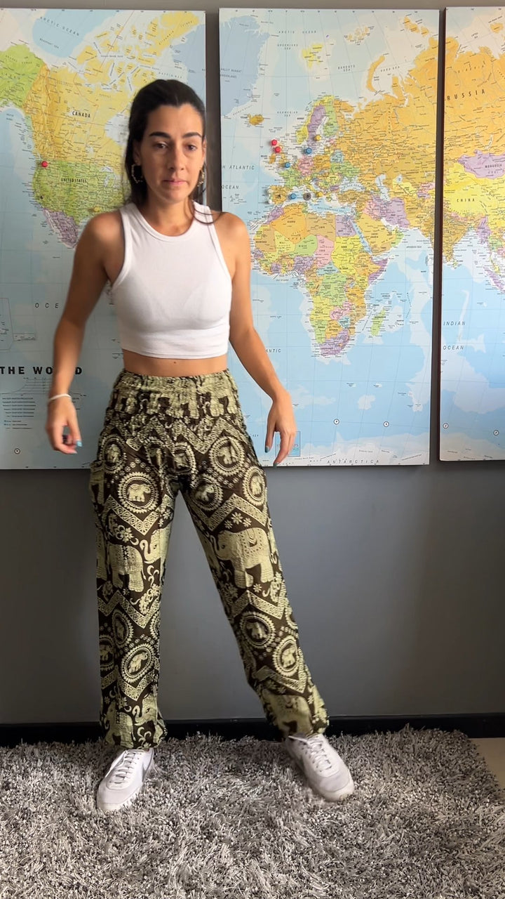 Ahimsa Verde Naturaleza - Pantsforlove Pantalones anchos, pantalones yoga