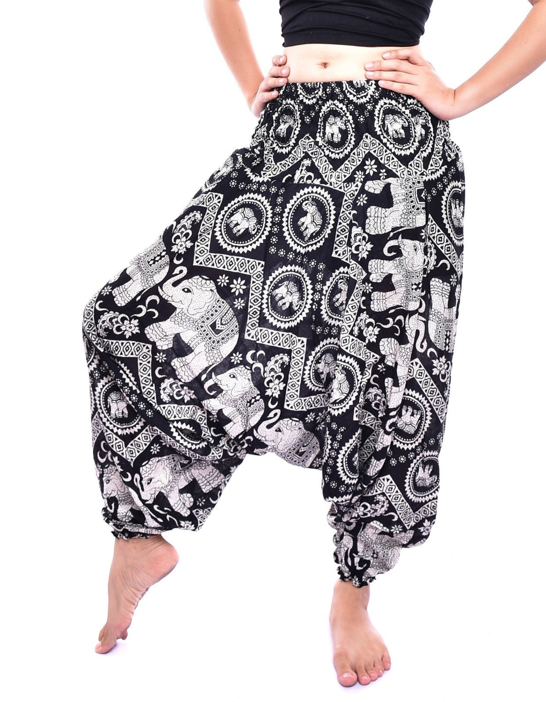Boho Ahimsa Negro - Pantsforlove Pantalones anchos, pantalones yoga