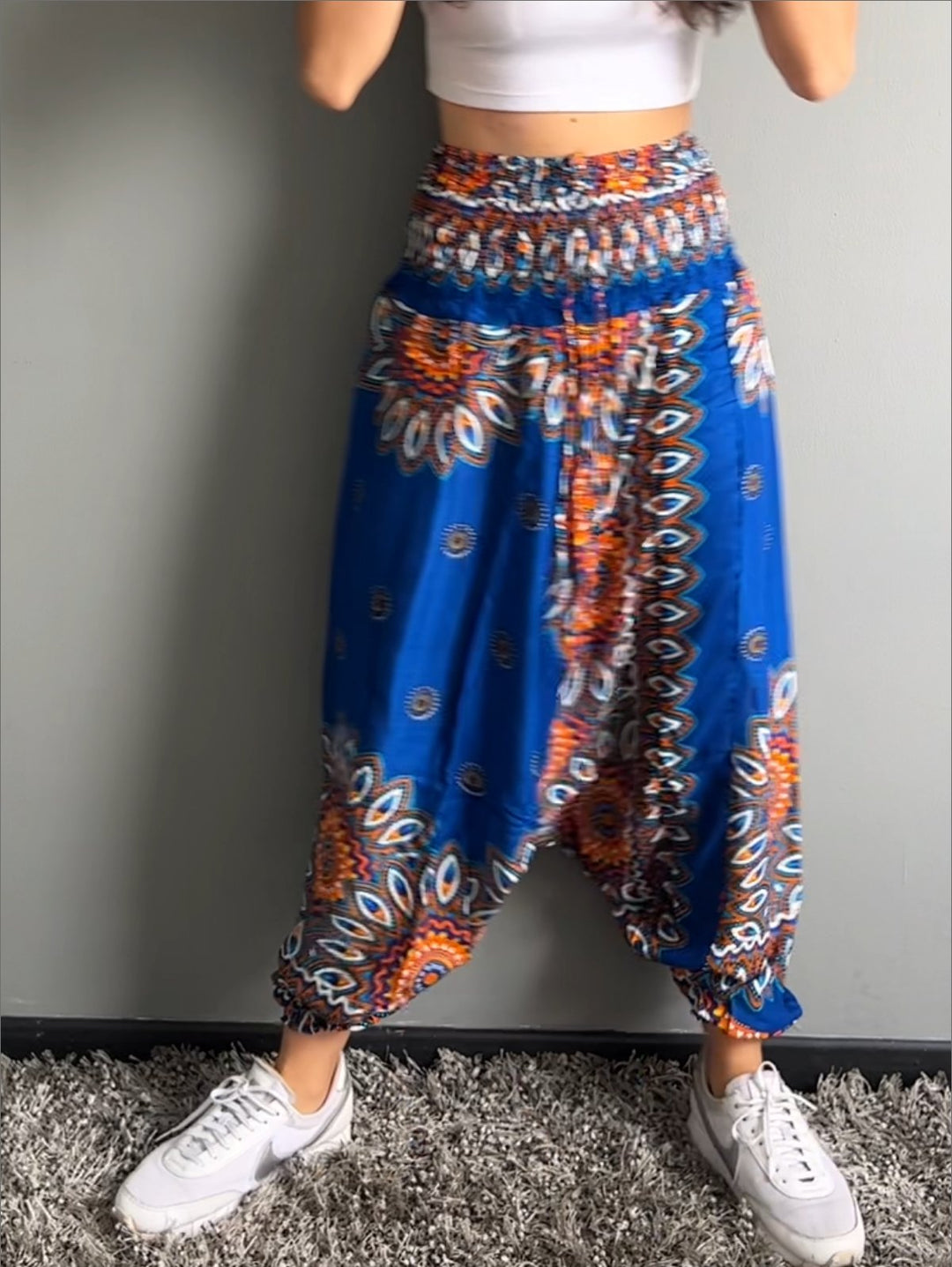 Boho Mandala Azul Vivo - Pantsforlove Pantalones anchos, pantalones yoga