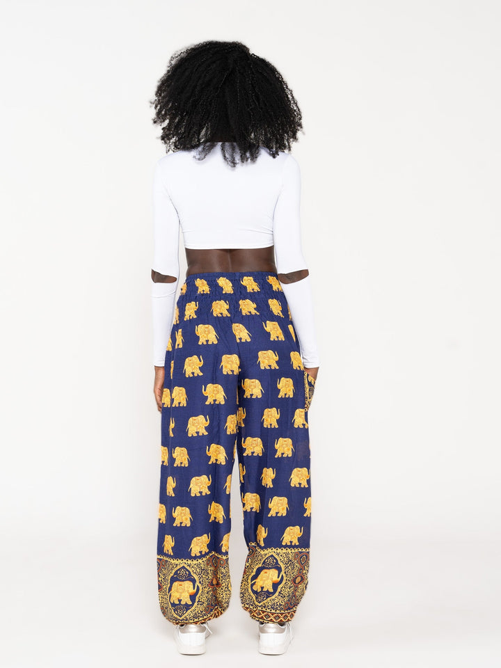 Ganesh Azul Oscuro - Pantsforlove Pantalones anchos, pantalones yoga