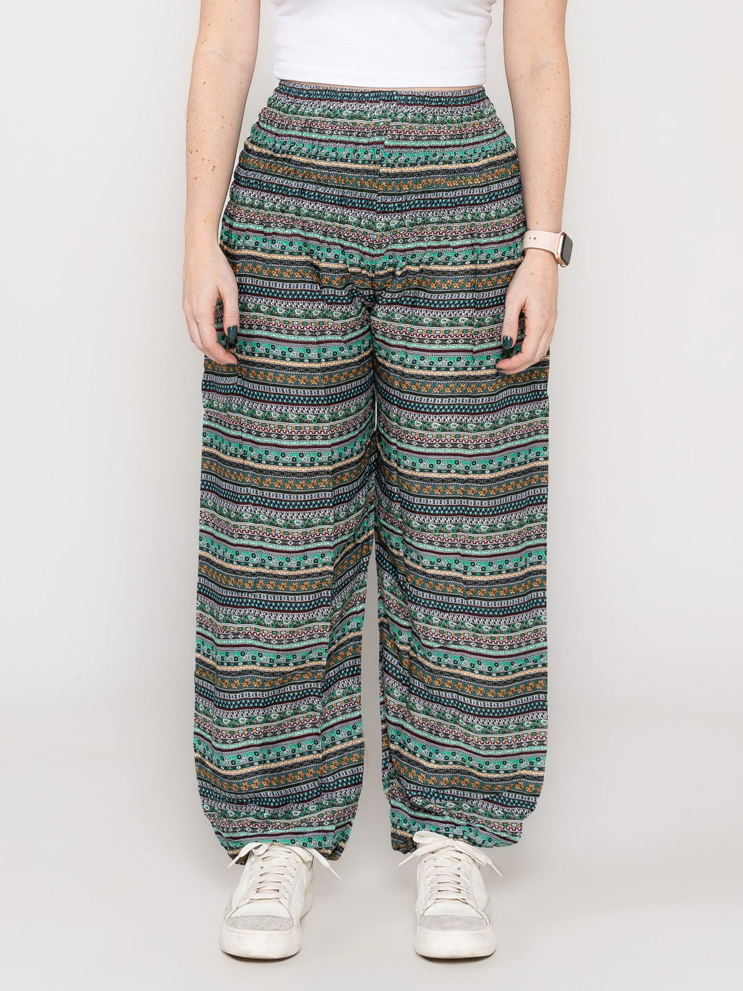 Hamsa Verde - Pantsforlove Pantalones anchos, pantalones yoga
