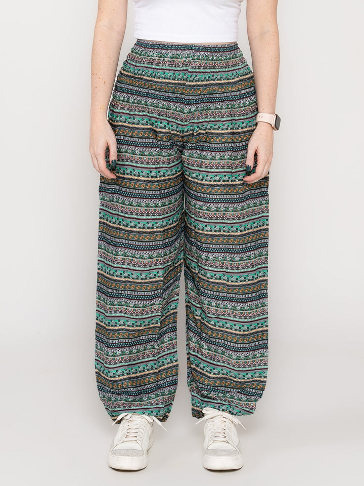 Hamsa Verde - Pantsforlove Pantalones anchos, pantalones yoga