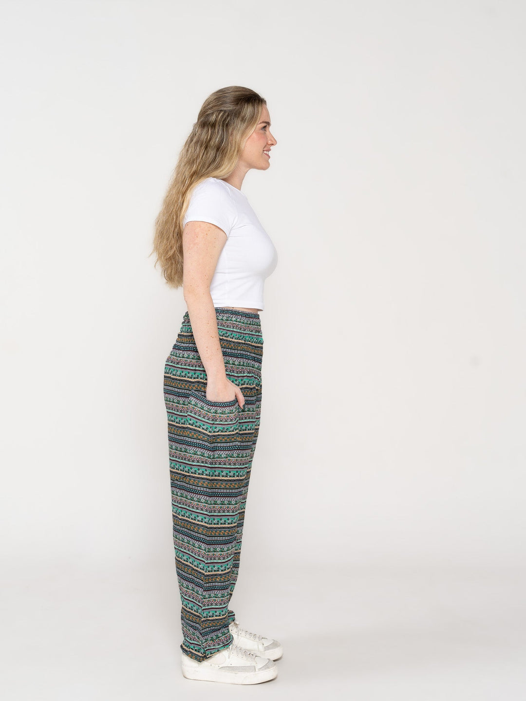 Hamsa Verde - Pantsforlove Pantalones anchos, pantalones yoga