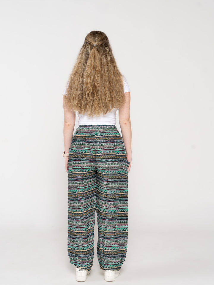 Hamsa Verde - Pantsforlove Pantalones anchos, pantalones yoga