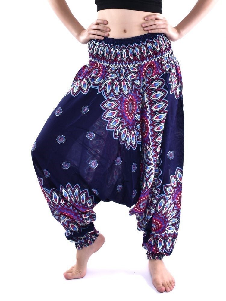 Mandala Morado Oscuro - Pantsforlove Pantalones anchos, pantalones yoga